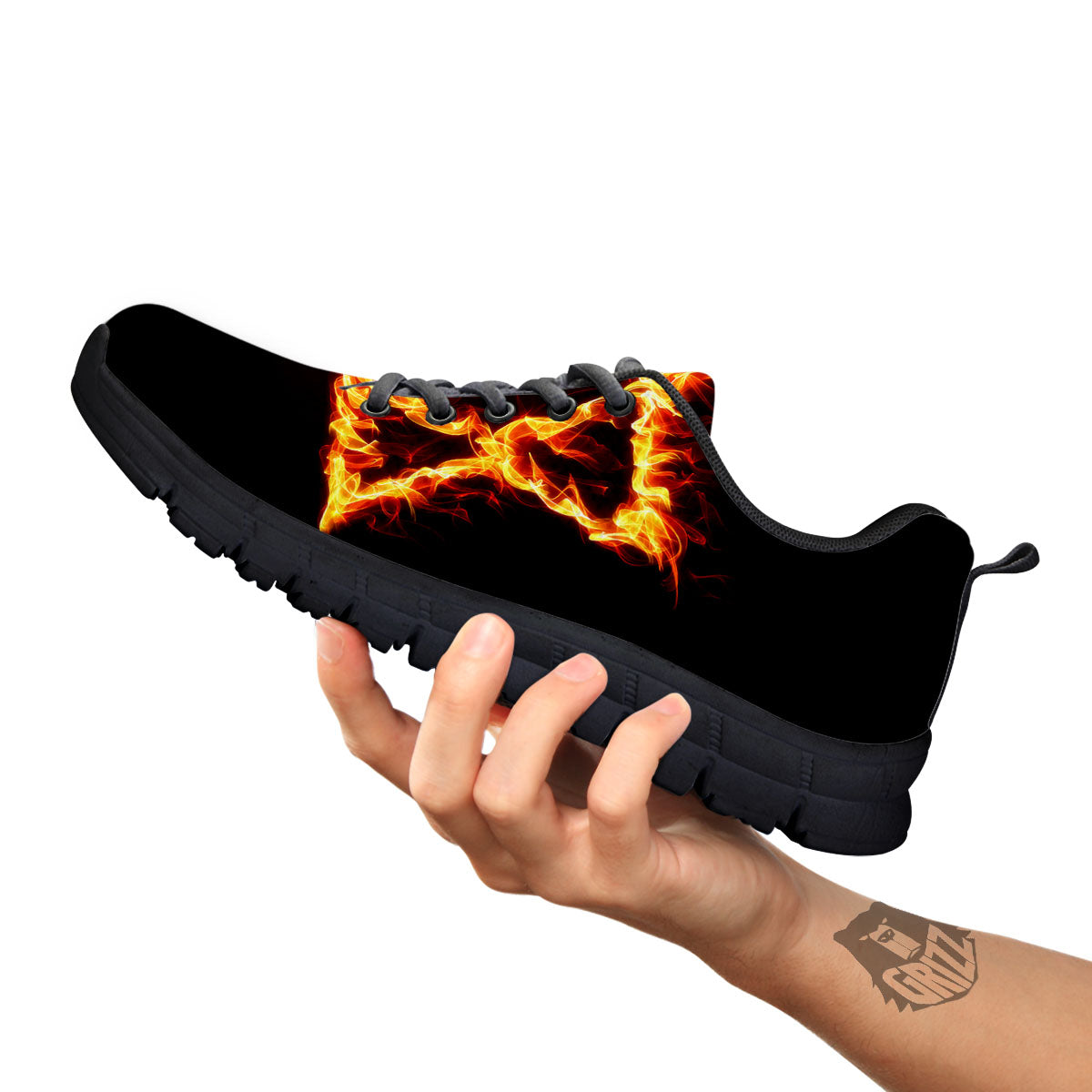Star Of David Fiery Print Black Sneaker-grizzshop