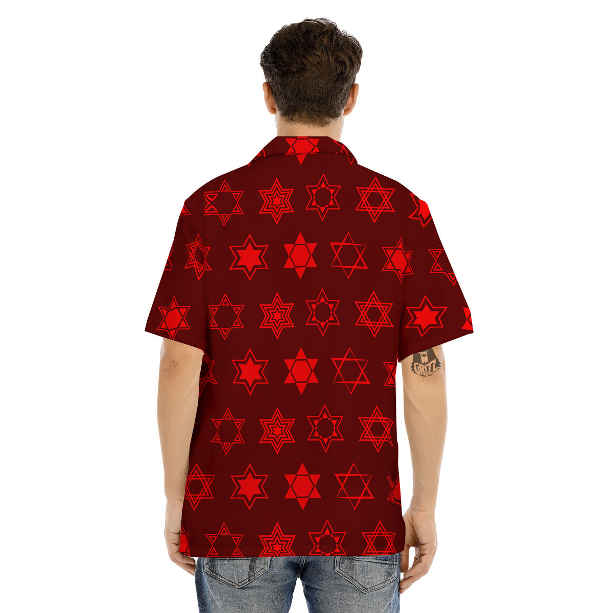 Star Of David Geometric Print Men's Hawaiian Shirt-grizzshop