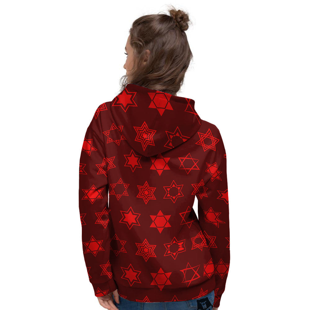 Star Of David Geometric Print Women's Hoodie-grizzshop