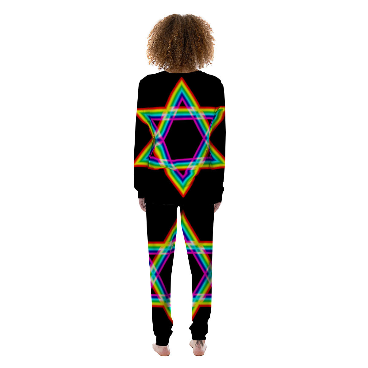 Star Of David Rainbow Print Women's Pajamas-grizzshop