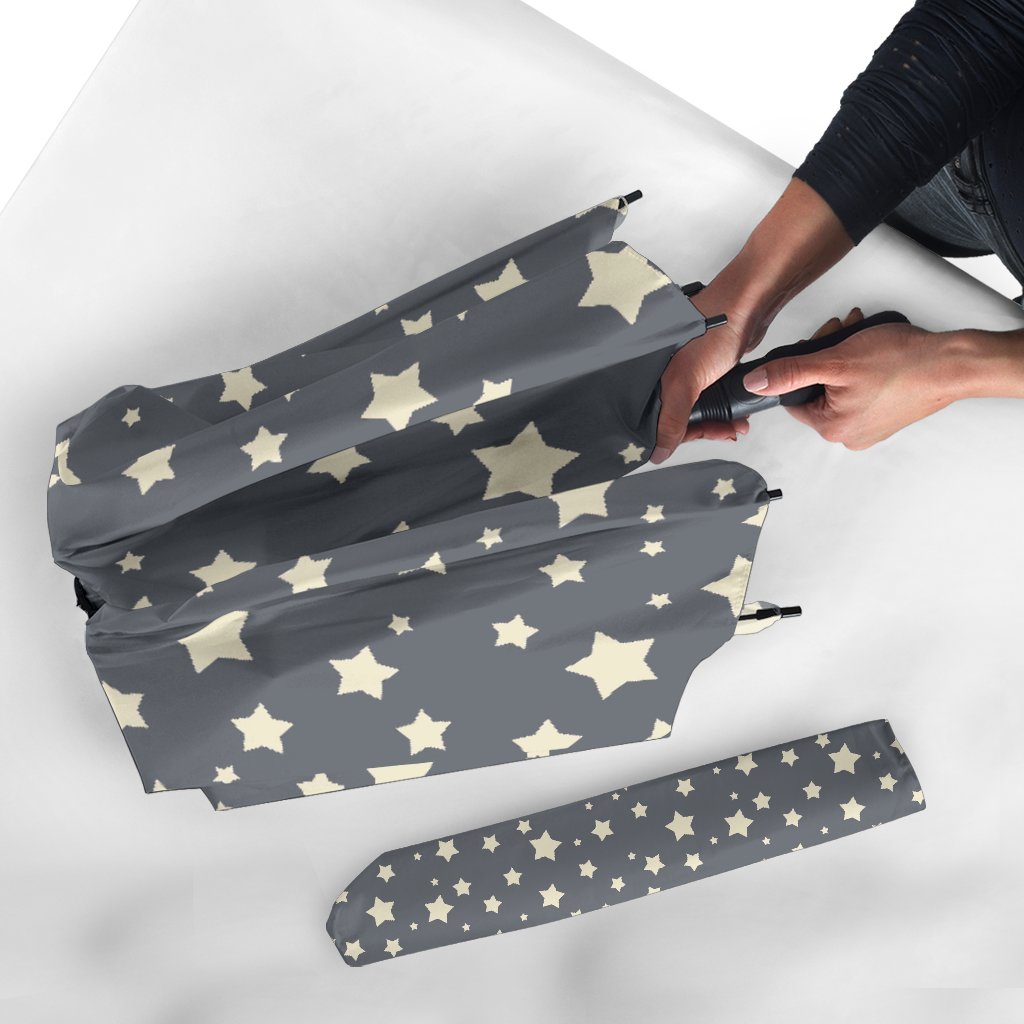 Star Pattern Print Automatic Foldable Umbrella-grizzshop