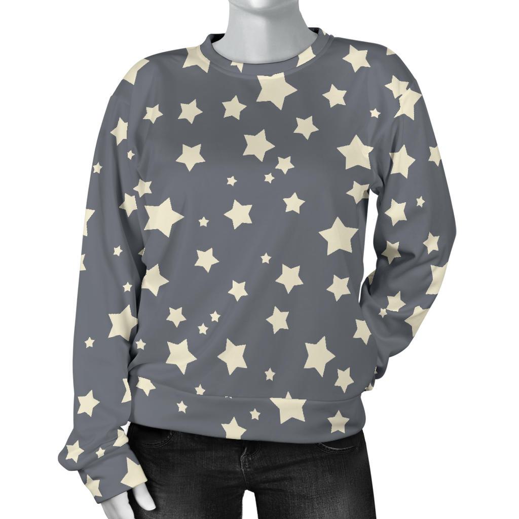 Star Pattern Print Women's Sweatshirt-grizzshop