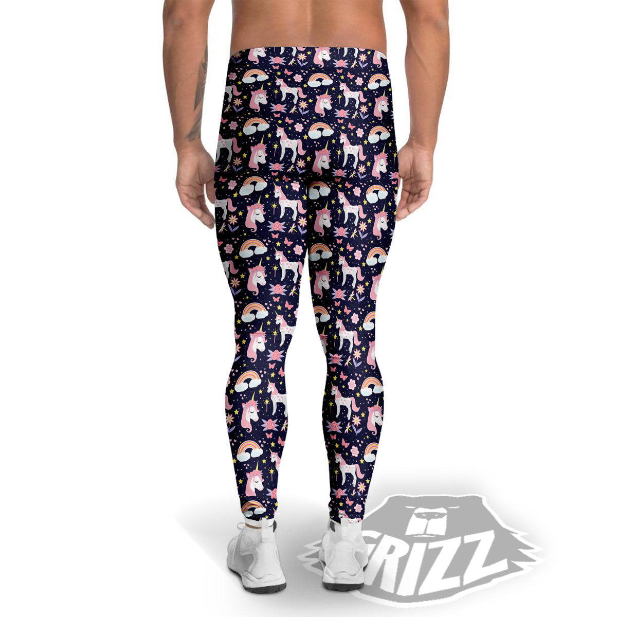 Star Unicorn Cute Night Print Pattern Men's Leggings-grizzshop