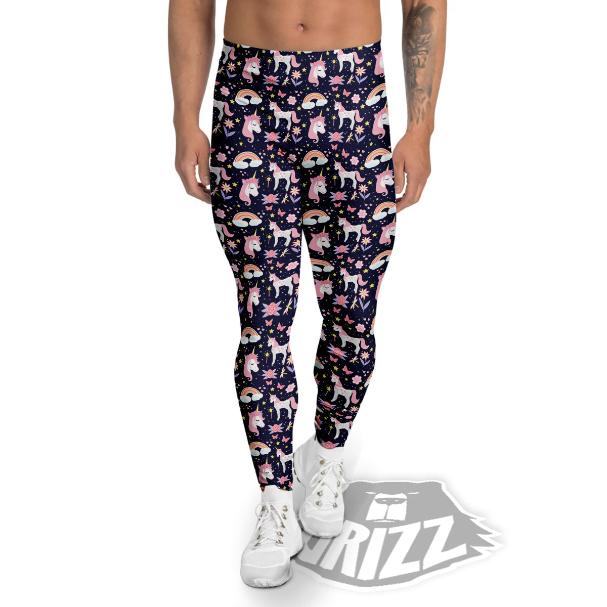 Star Unicorn Cute Night Print Pattern Men's Leggings-grizzshop