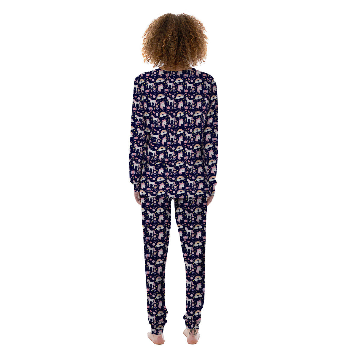 Star Unicorn Cute Night Print Pattern Women's Pajamas-grizzshop