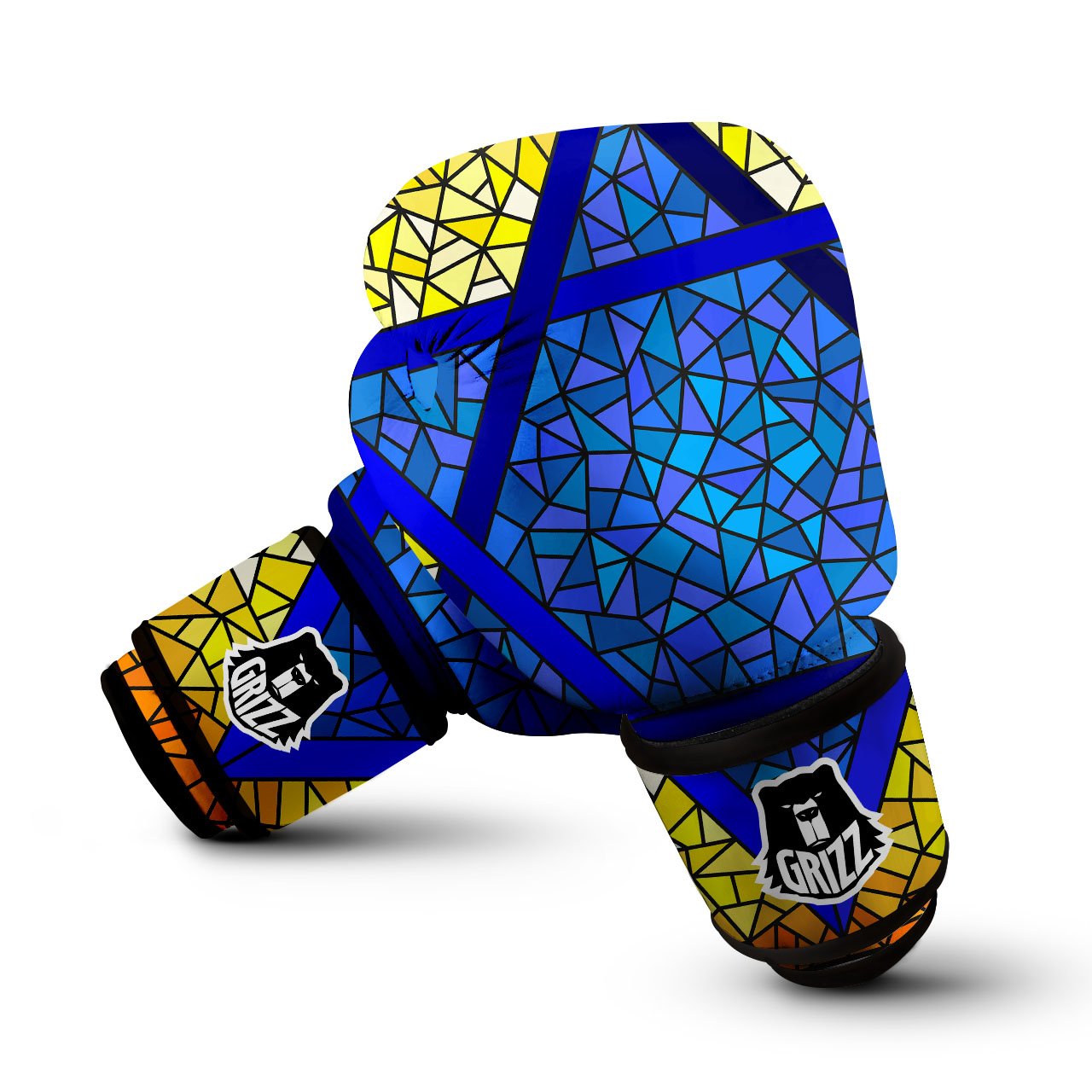 Star of David Stained Glass Print Boxing Gloves-grizzshop