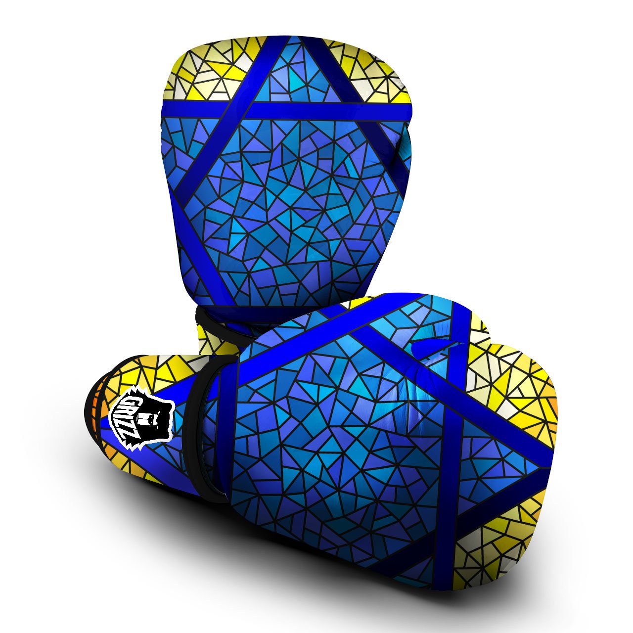 Star of David Stained Glass Print Boxing Gloves-grizzshop