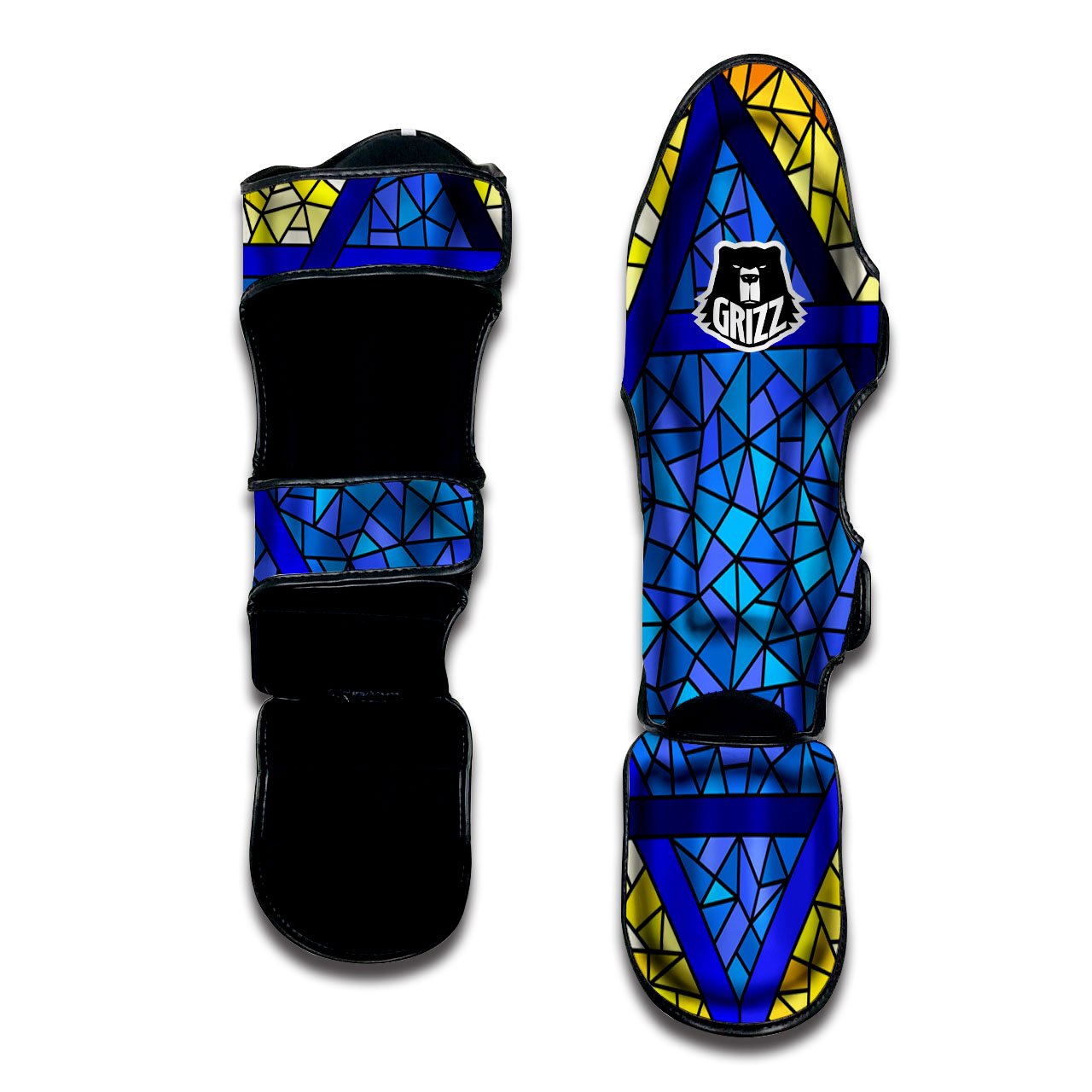 Star of David Stained Glass Print Muay Thai Shin Guards-grizzshop