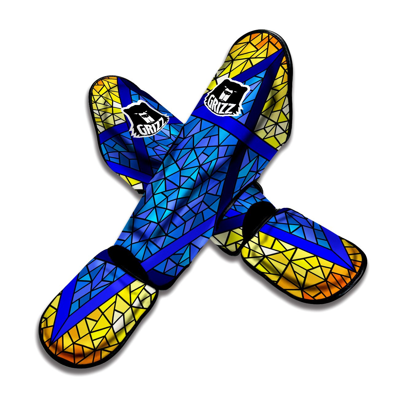 Star of David Stained Glass Print Muay Thai Shin Guards-grizzshop