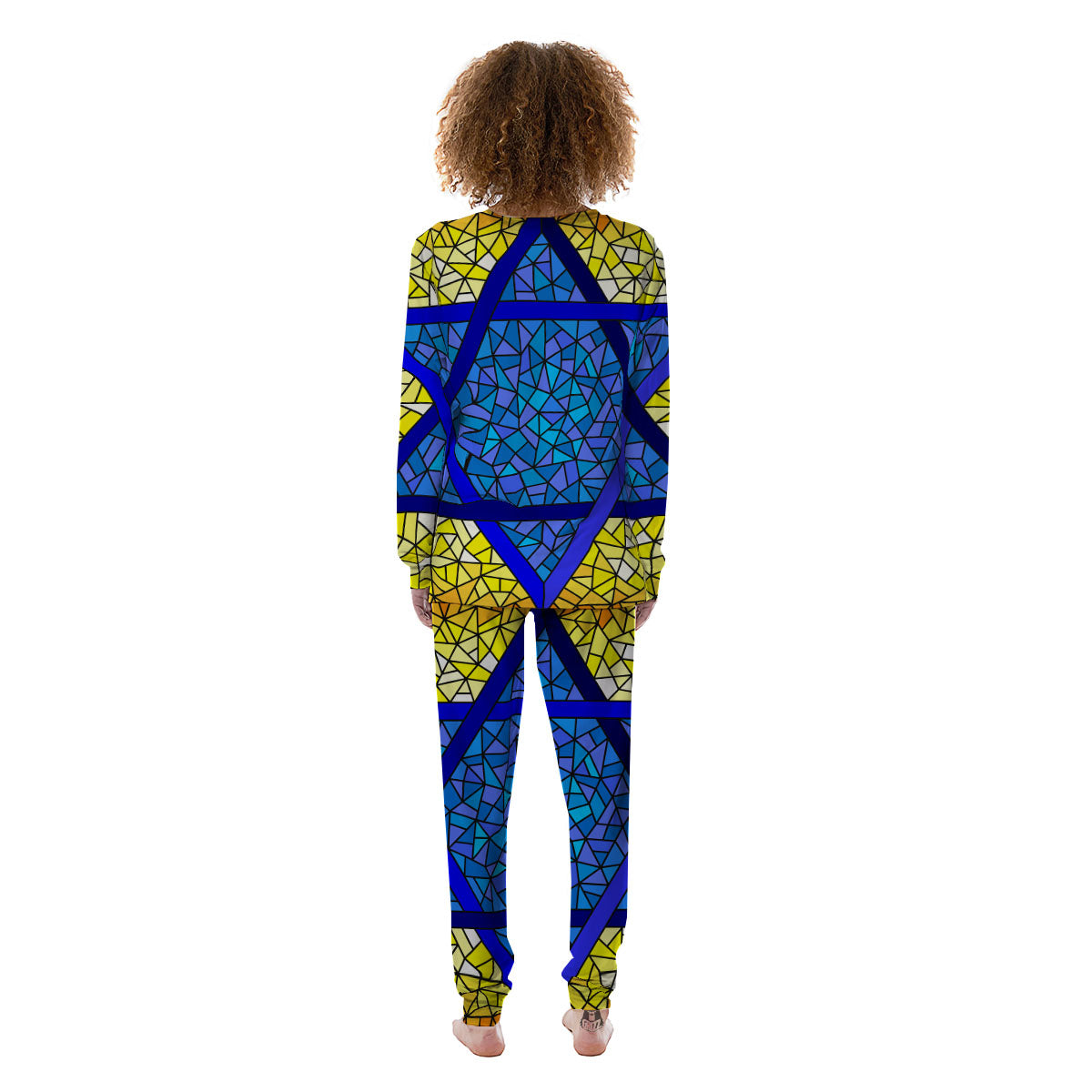 Star of David Stained Glass Print Women's Pajamas-grizzshop