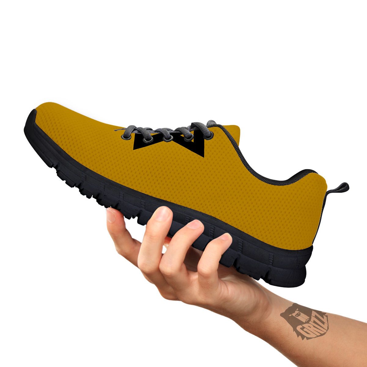 Star of David Yellow And Black Print Black Sneaker-grizzshop