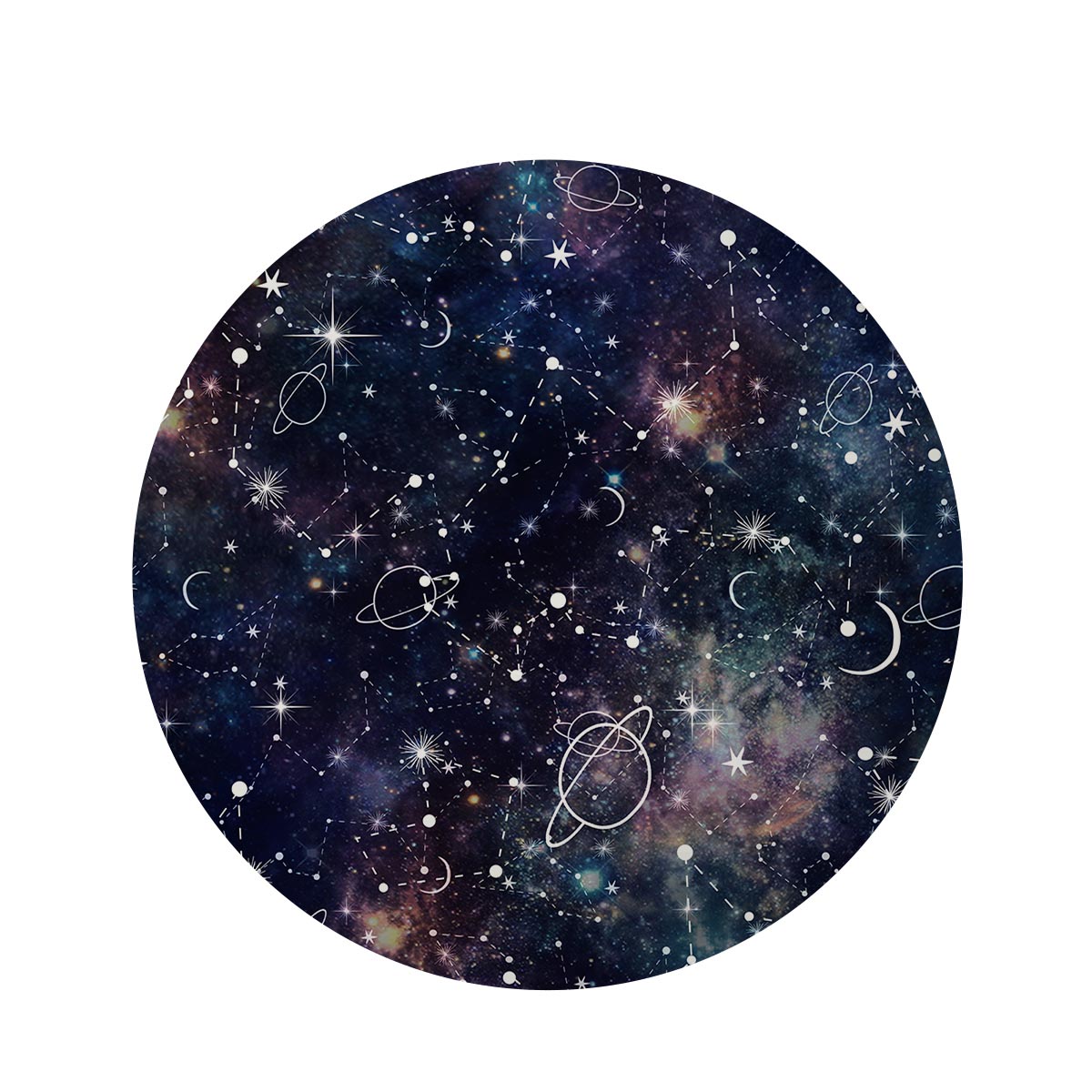 Star Constellation Galaxy Space Round Rug-grizzshop