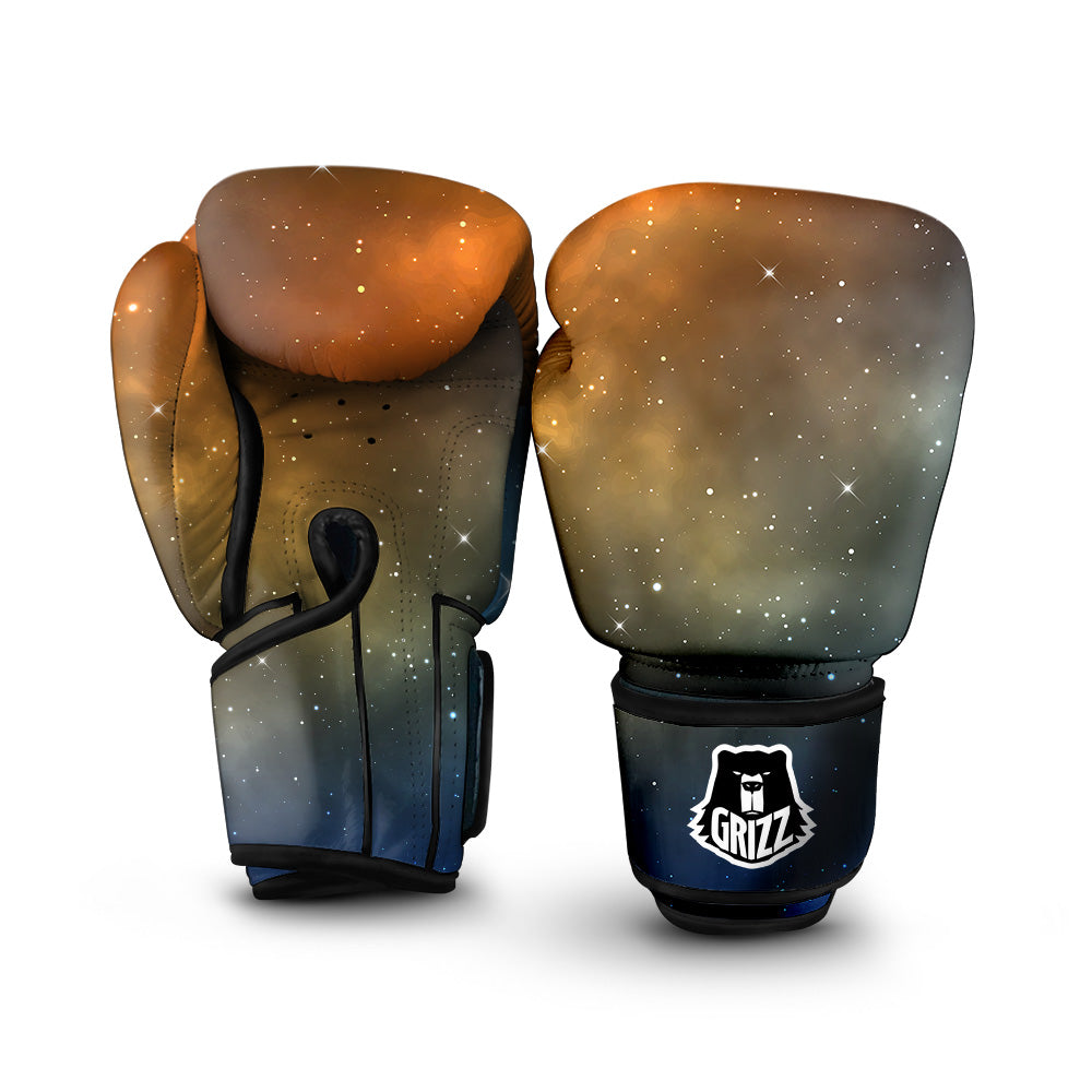 Stardust Galaxy Space Blue Orange Print Boxing Gloves-grizzshop