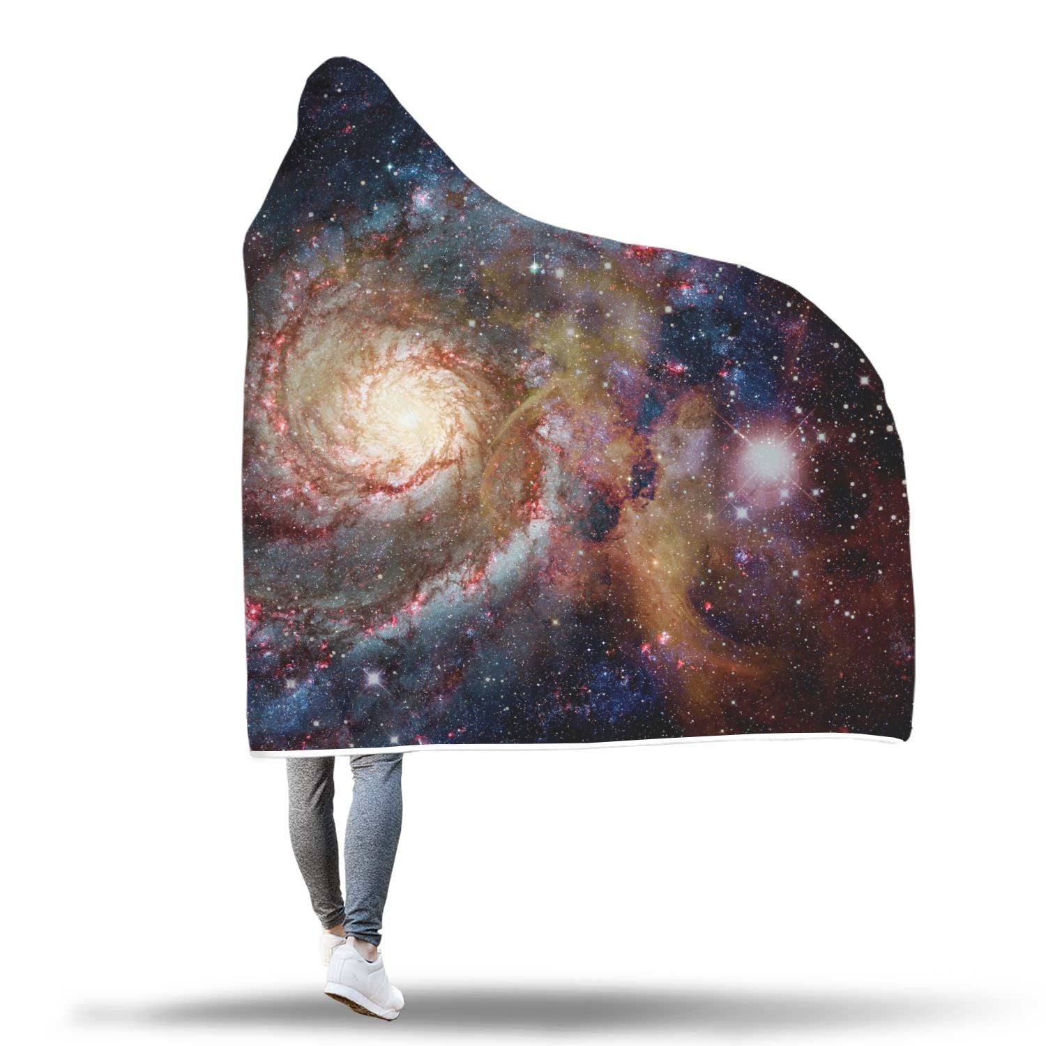 Stardust Space Galaxy Purple Print Hooded Blanket-grizzshop