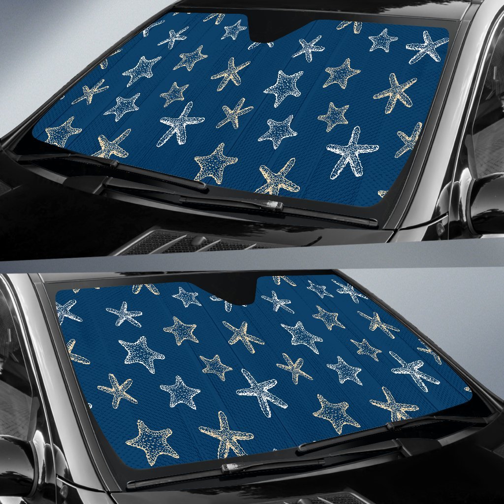 Starfish Pattern Print Car Sun Shade-grizzshop