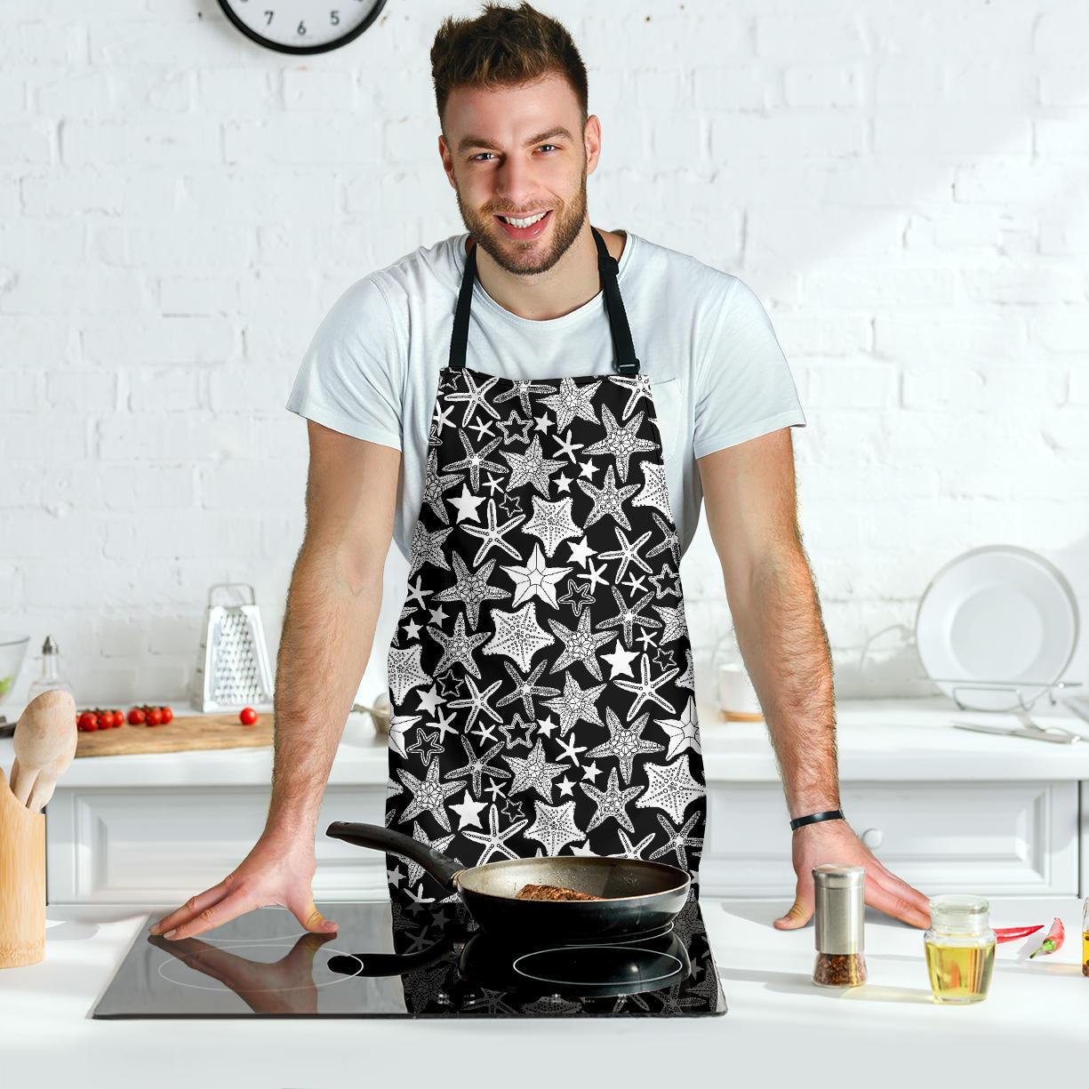Starfish Print Pattern Men's Apron-grizzshop