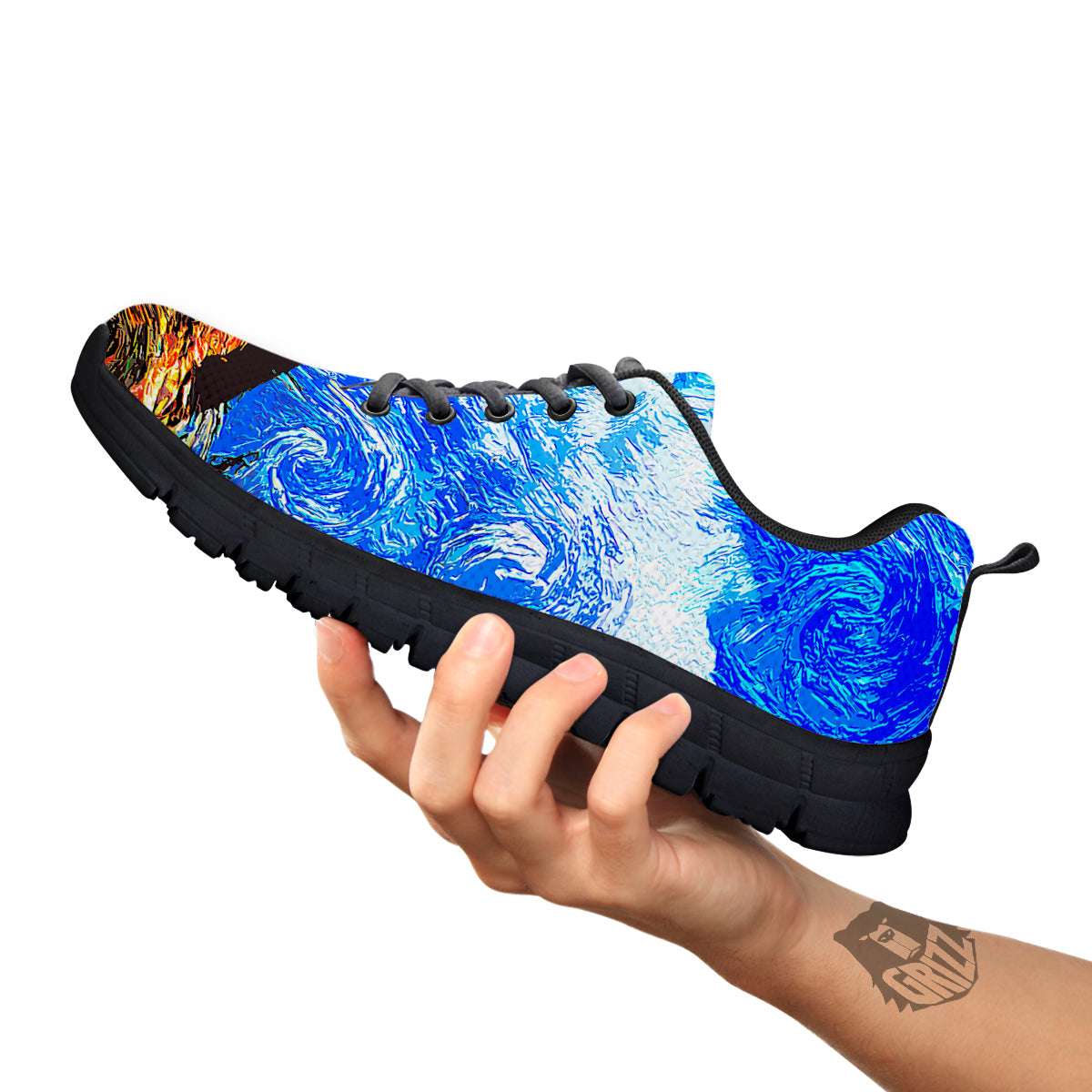 Starring Night Pyramids Print Black Sneaker-grizzshop