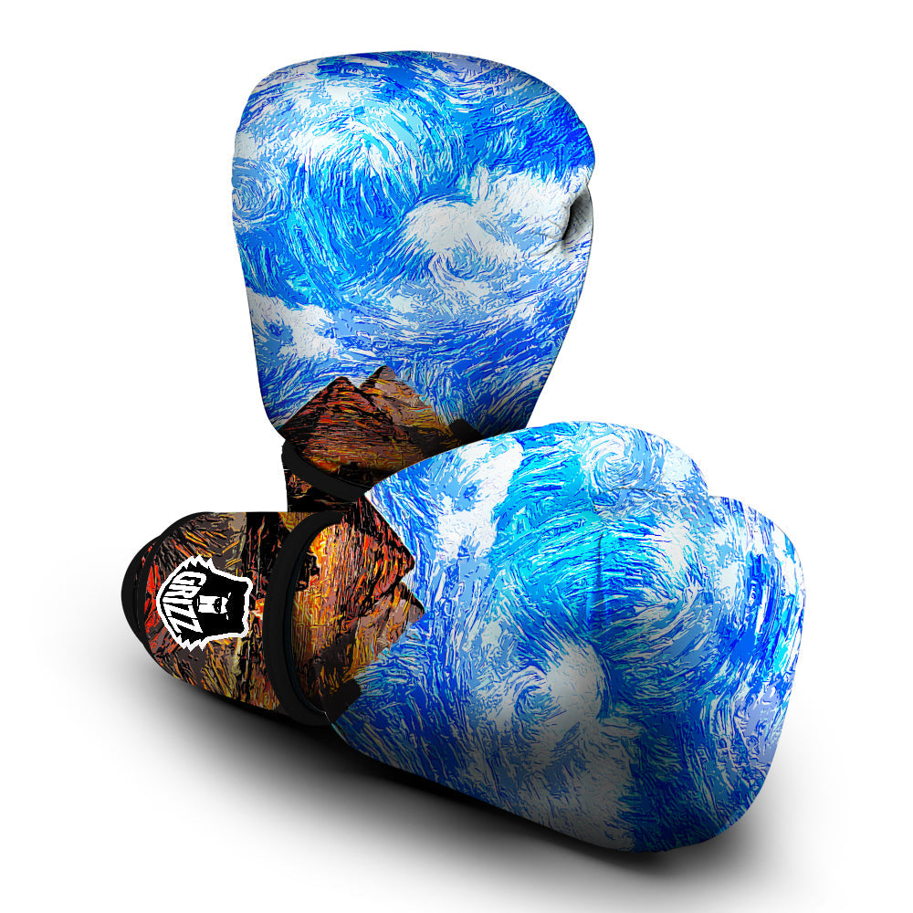 Starring Night Pyramids Print Boxing Gloves-grizzshop