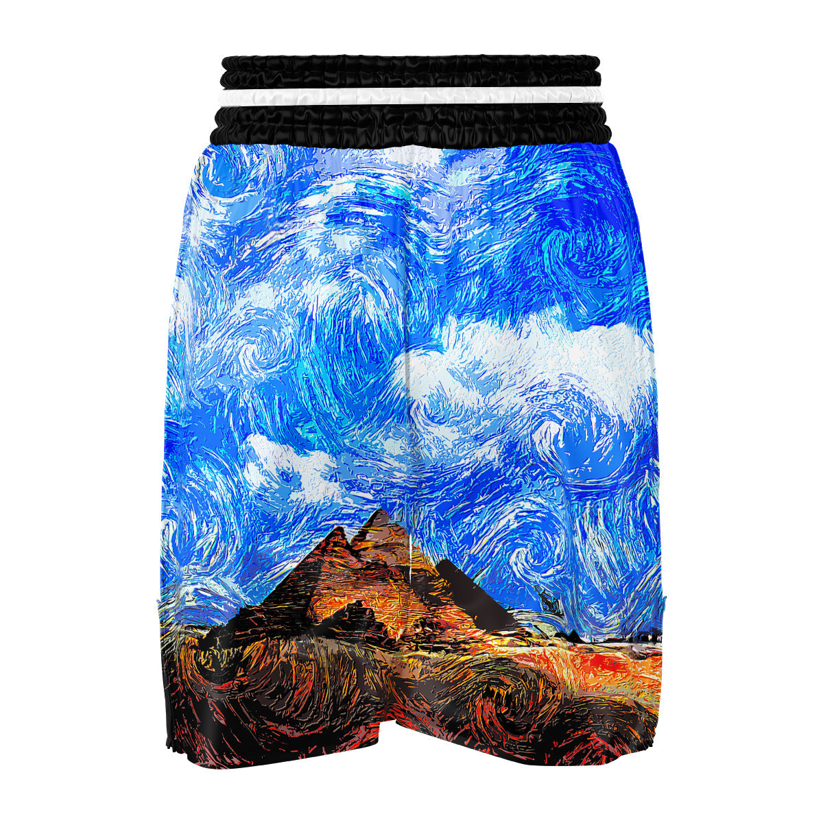 Starring Night Pyramids Print Boxing Shorts-grizzshop