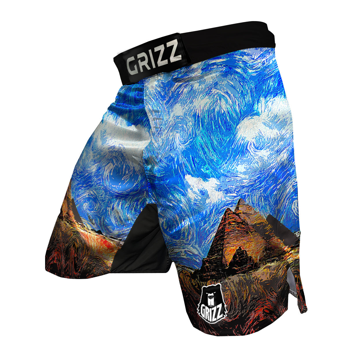 Starring Night Pyramids Print MMA Shorts-grizzshop