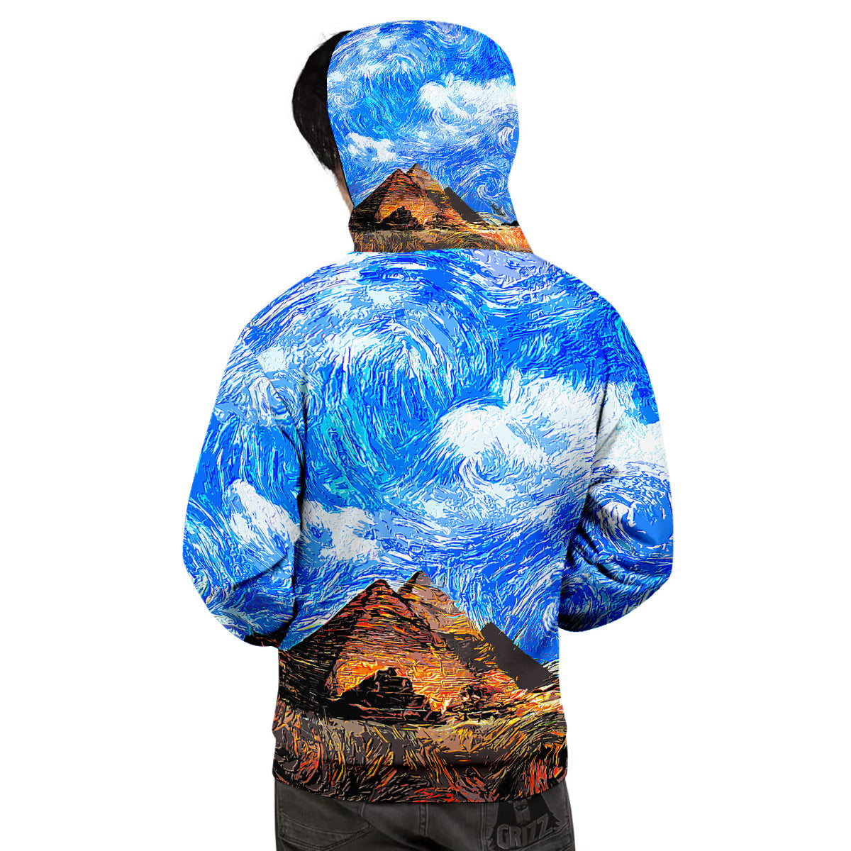 Starring Night Pyramids Print Men's Hoodie-grizzshop