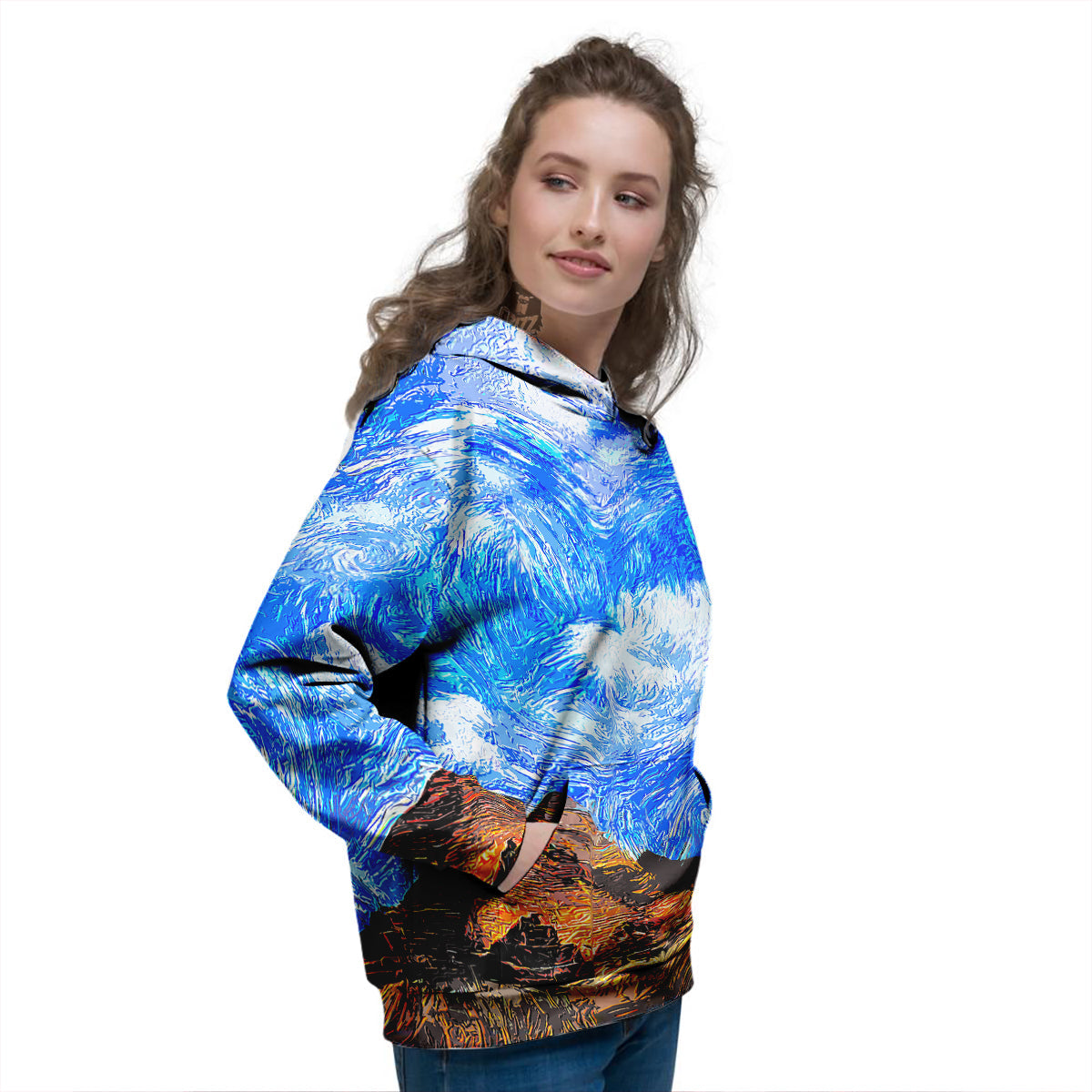 Starring Night Pyramids Print Women's Hoodie-grizzshop