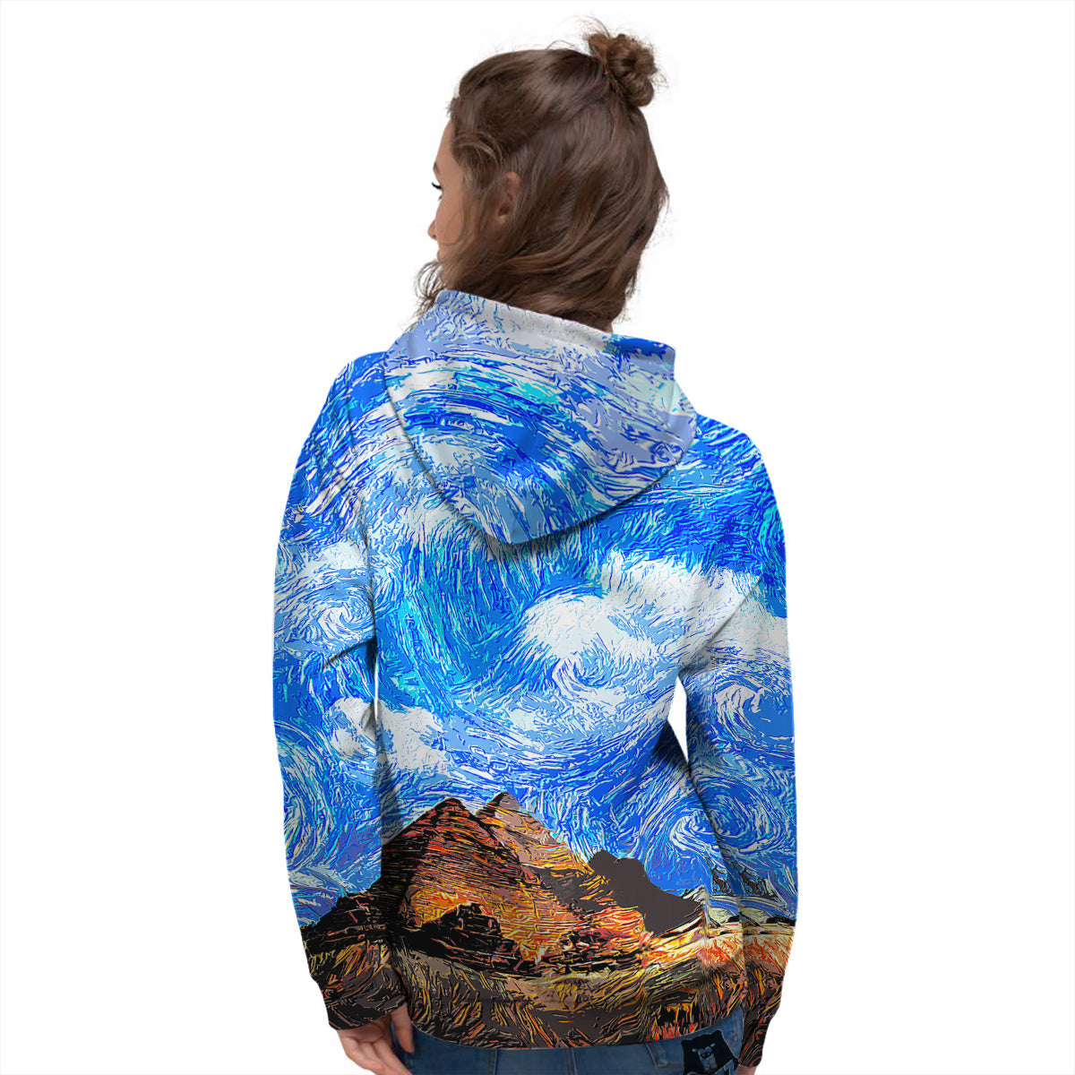 Starring Night Pyramids Print Women's Hoodie-grizzshop