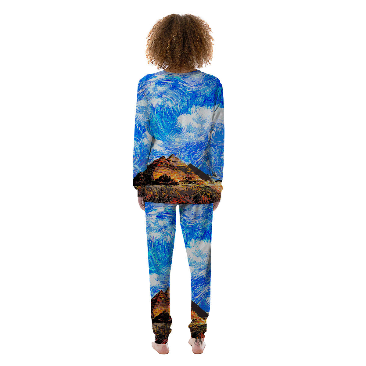 Starring Night Pyramids Print Women's Pajamas-grizzshop