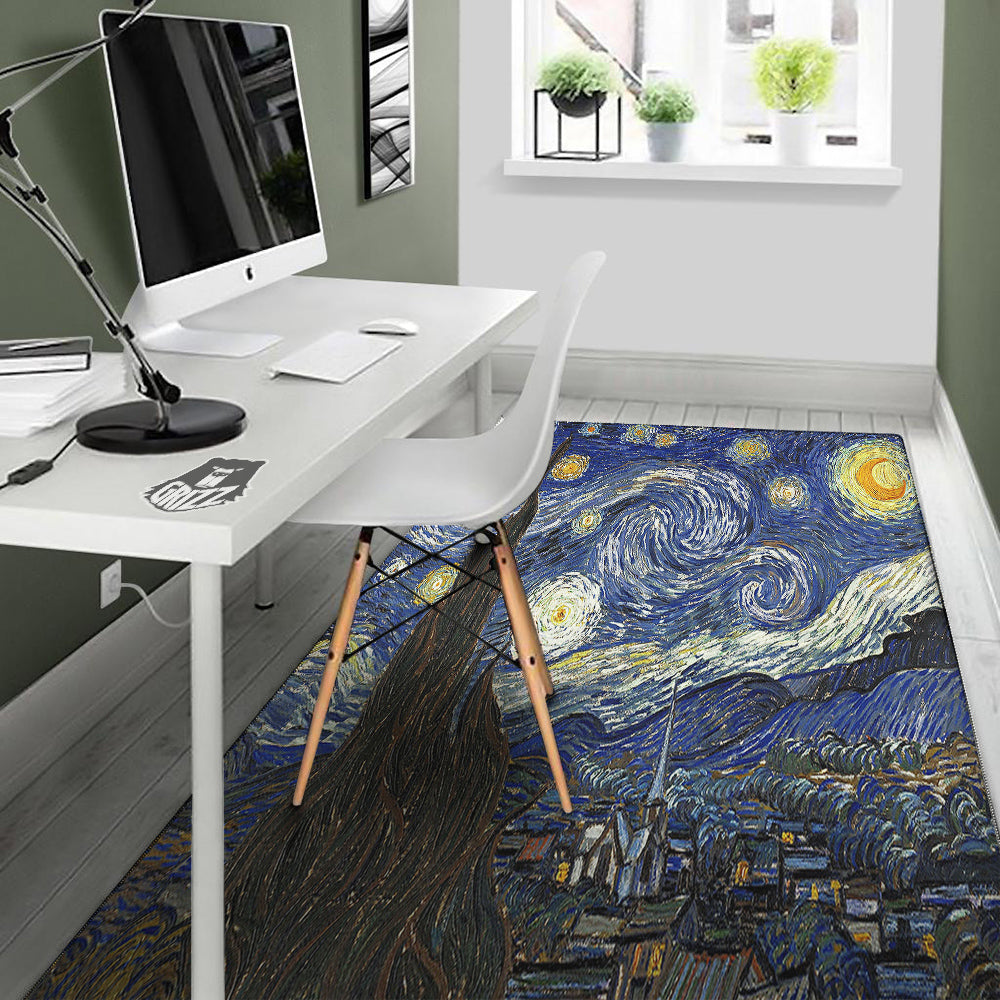 Starry Night Print Floor Mat-grizzshop