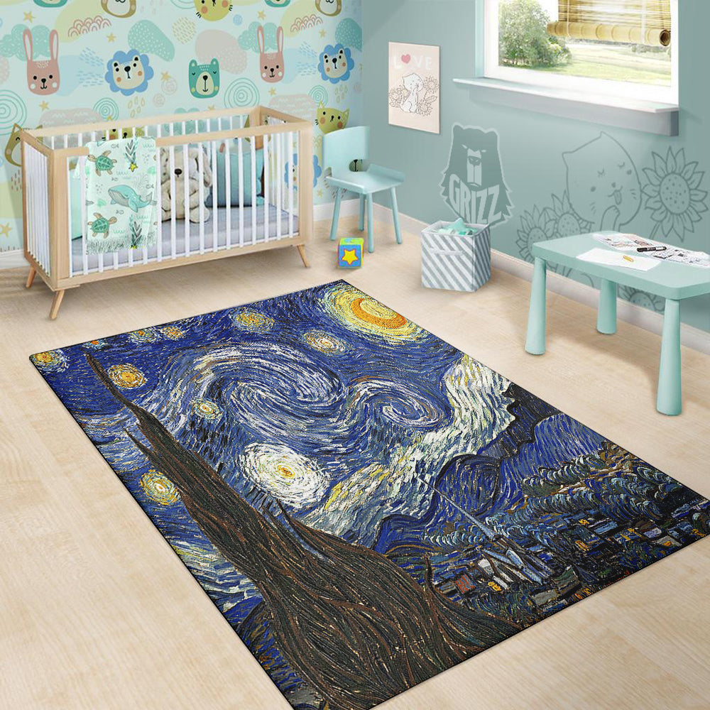 Starry Night Print Floor Mat-grizzshop