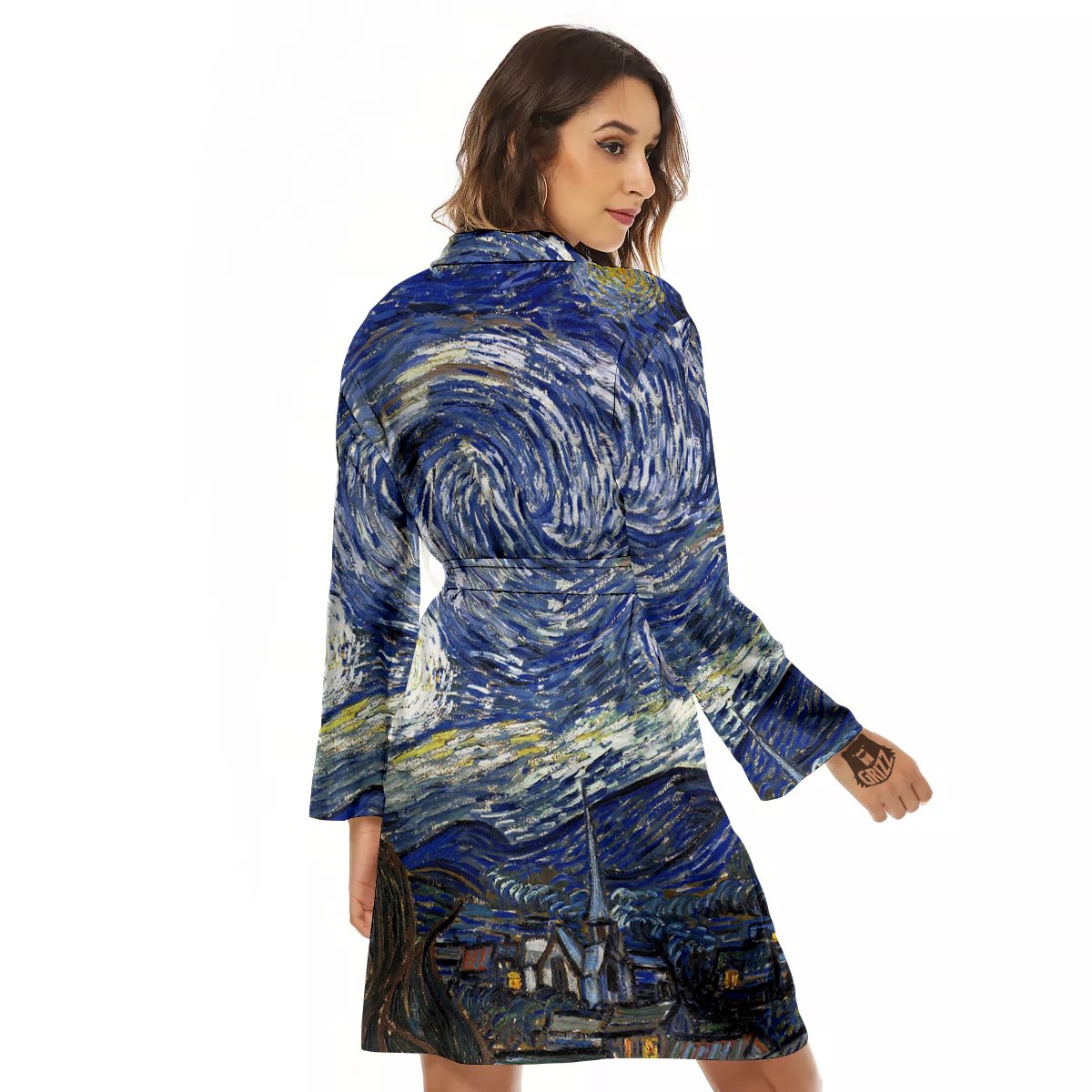 Starry Night Print Women's Robe-grizzshop