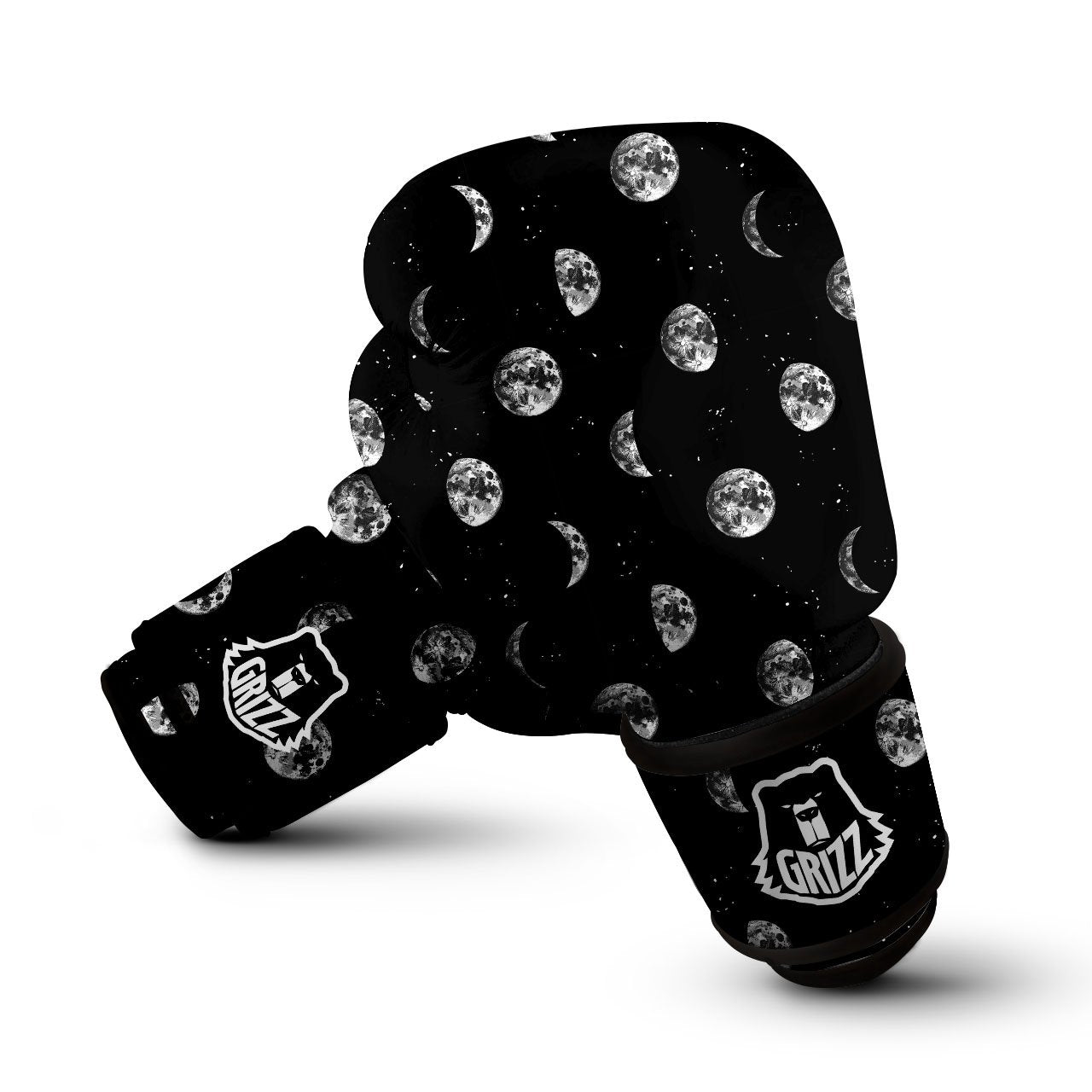 Stars And Moon Phase Print Pattern Boxing Gloves-grizzshop