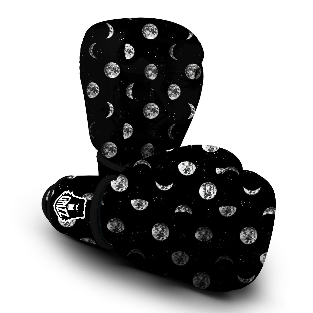 Stars And Moon Phase Print Pattern Boxing Gloves-grizzshop