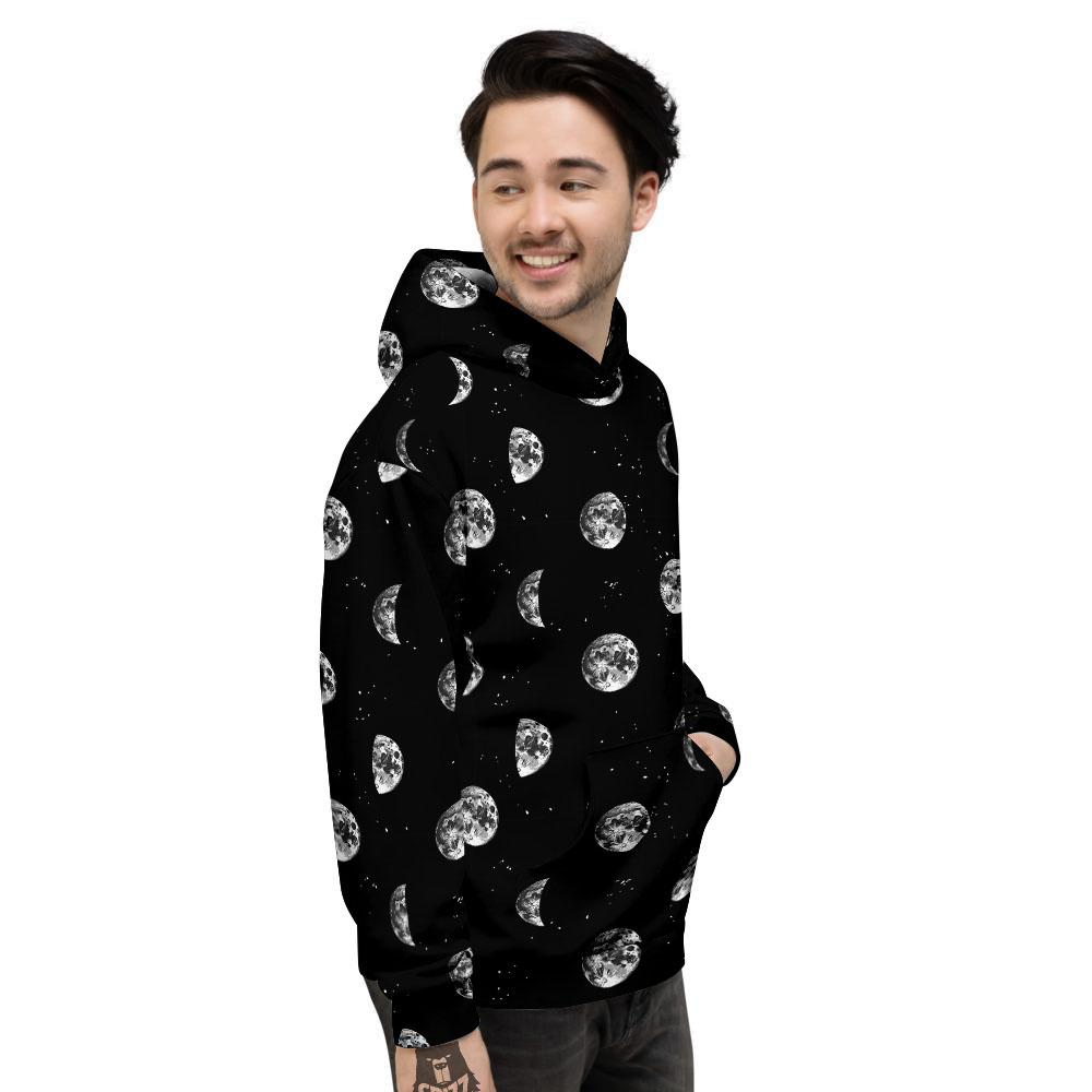 Stars And Moon Phase Print Pattern Men's Hoodie-grizzshop