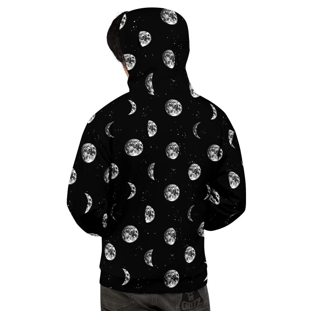 Stars And Moon Phase Print Pattern Men's Hoodie-grizzshop