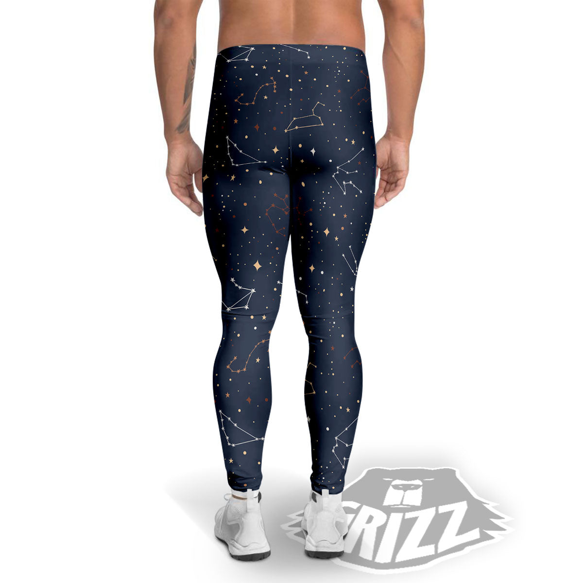 Stars Constellation Print Pattern Men's Leggings-grizzshop