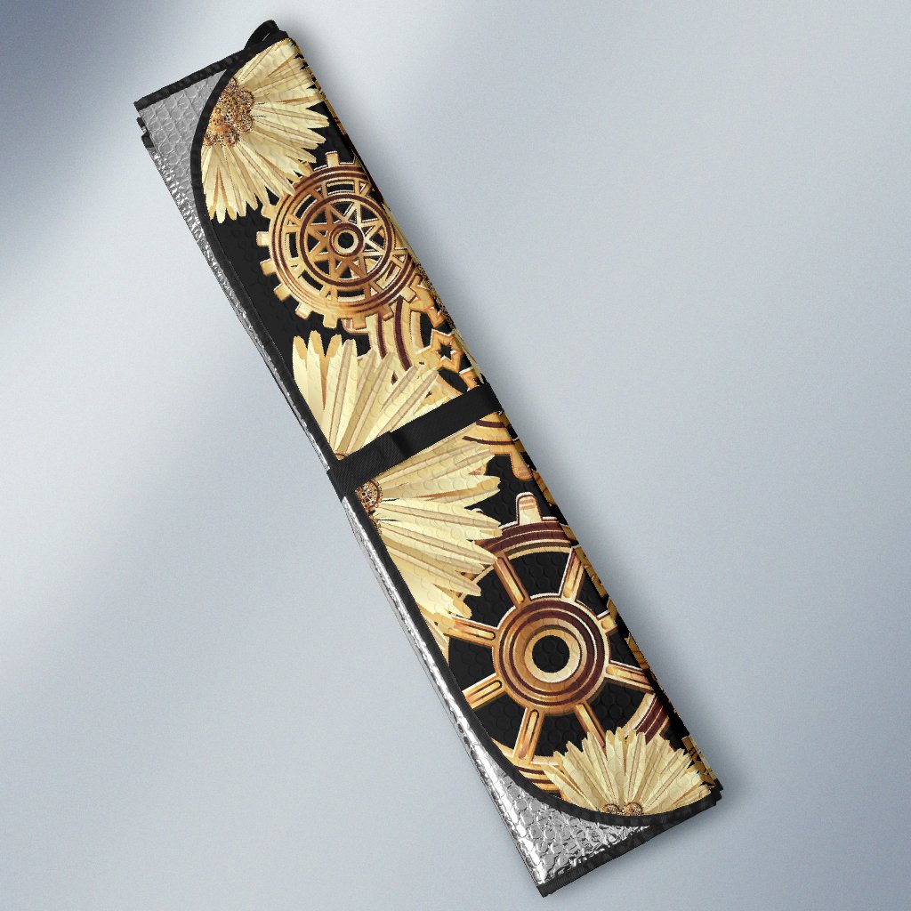Steampunk Floral Pattern Print Car Sun Shade-grizzshop
