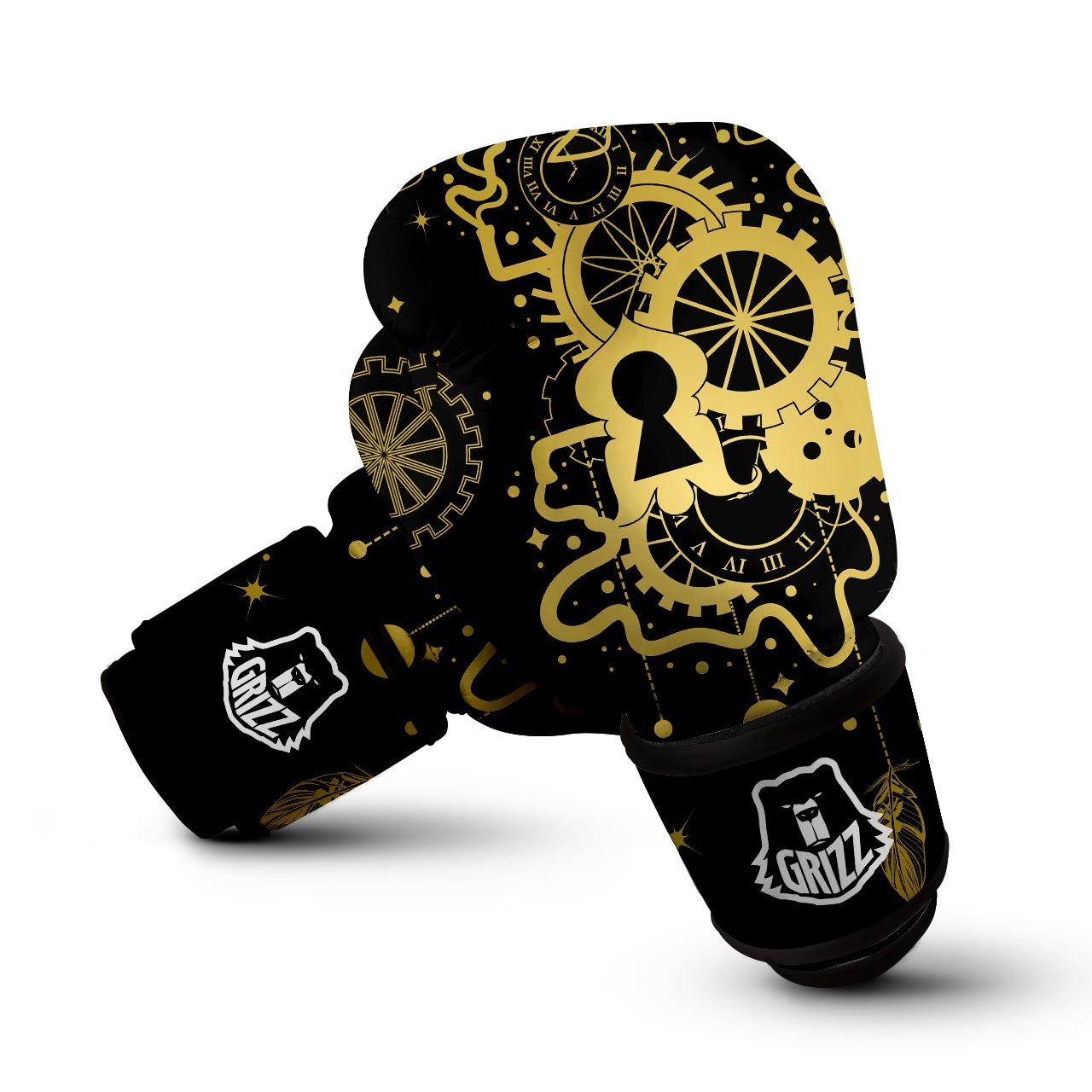 Steampunk Gears Metal Print Boxing Gloves-grizzshop