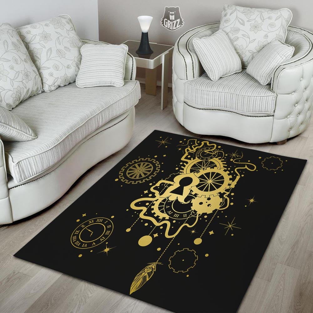 Steampunk Gears Metal Print Floor Mat-grizzshop