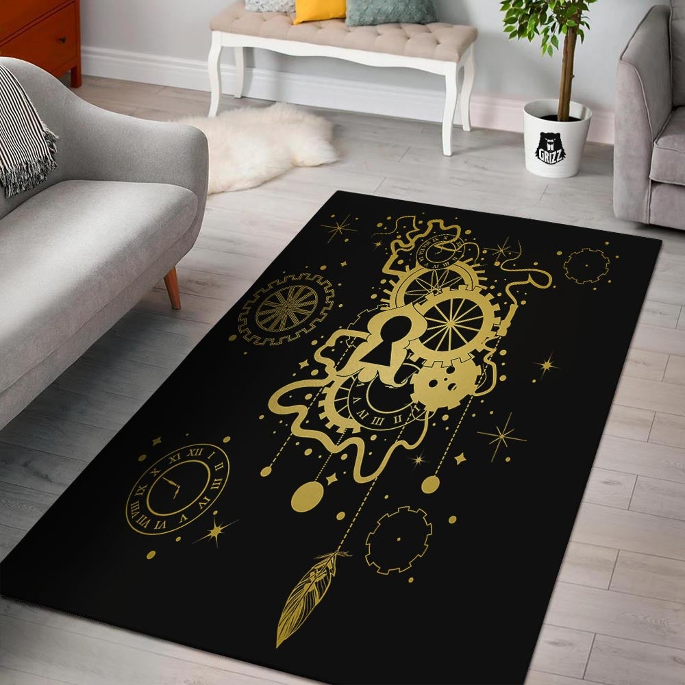Steampunk Gears Metal Print Floor Mat-grizzshop