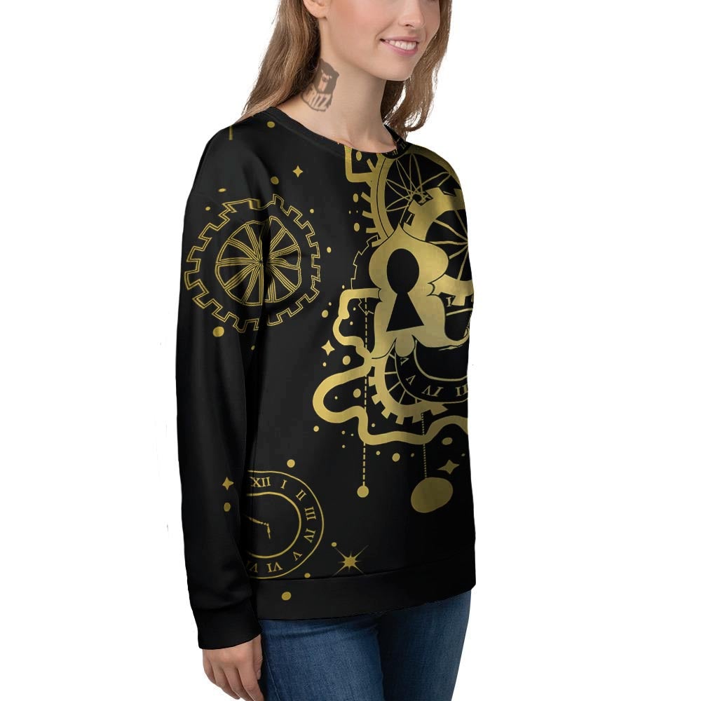 Steampunk Gears Metal Print Women's Sweatshirt-grizzshop