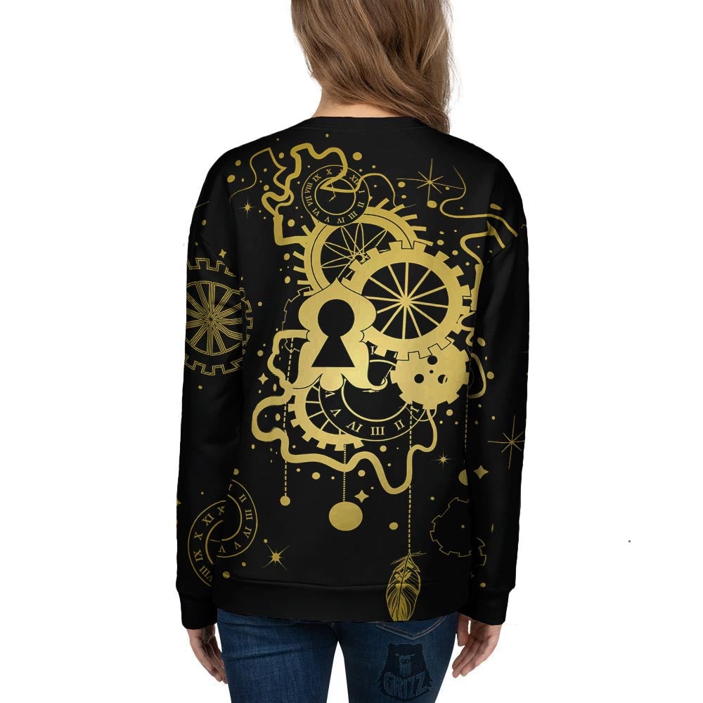 Steampunk Gears Metal Print Women's Sweatshirt-grizzshop