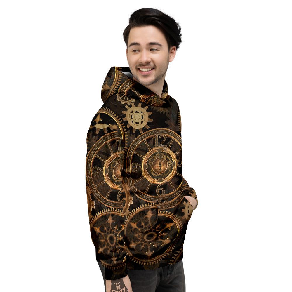 Steampunk Gears Vintage Print Men's Hoodie-grizzshop