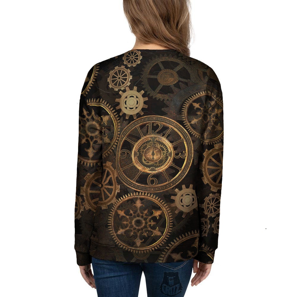 Steampunk Gears Vintage Print Women's Sweatshirt-grizzshop