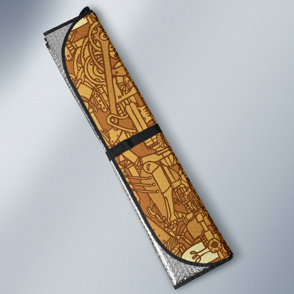 Steampunk Pattern Print Car Sun Shade-grizzshop