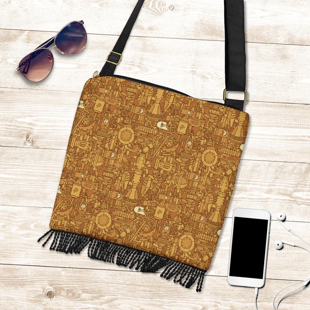 Steampunk Pattern Print Crossbody Bags-grizzshop