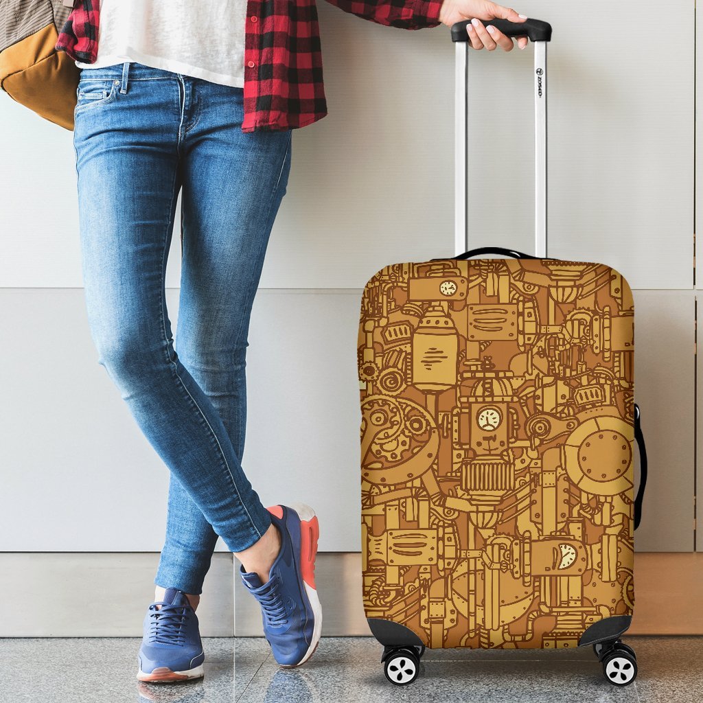 Steampunk Pattern Print Luggage Cover Protector-grizzshop