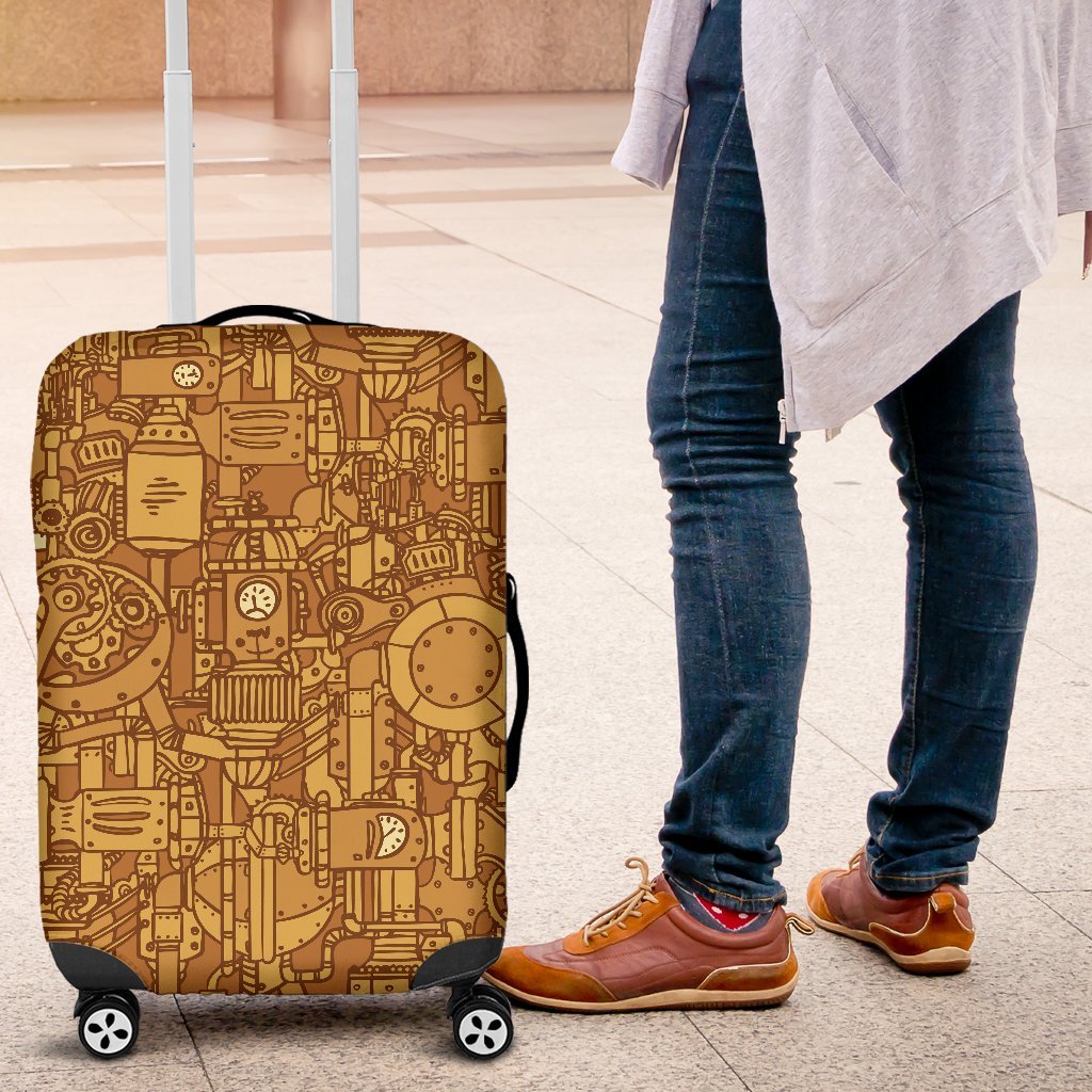 Steampunk Pattern Print Luggage Cover Protector-grizzshop