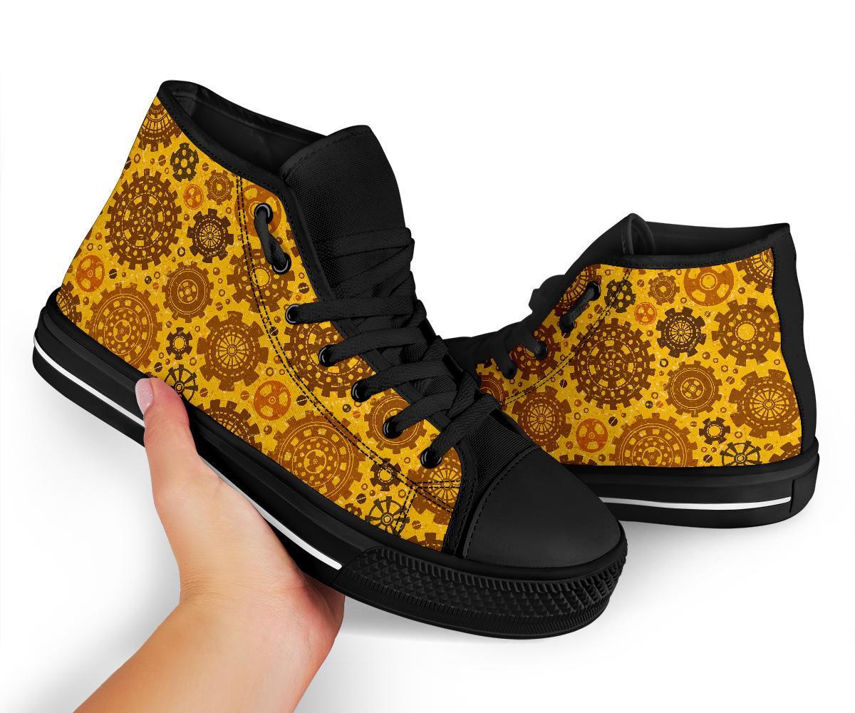 Steampunk Print Pattern Men Women's High Top Shoes-grizzshop