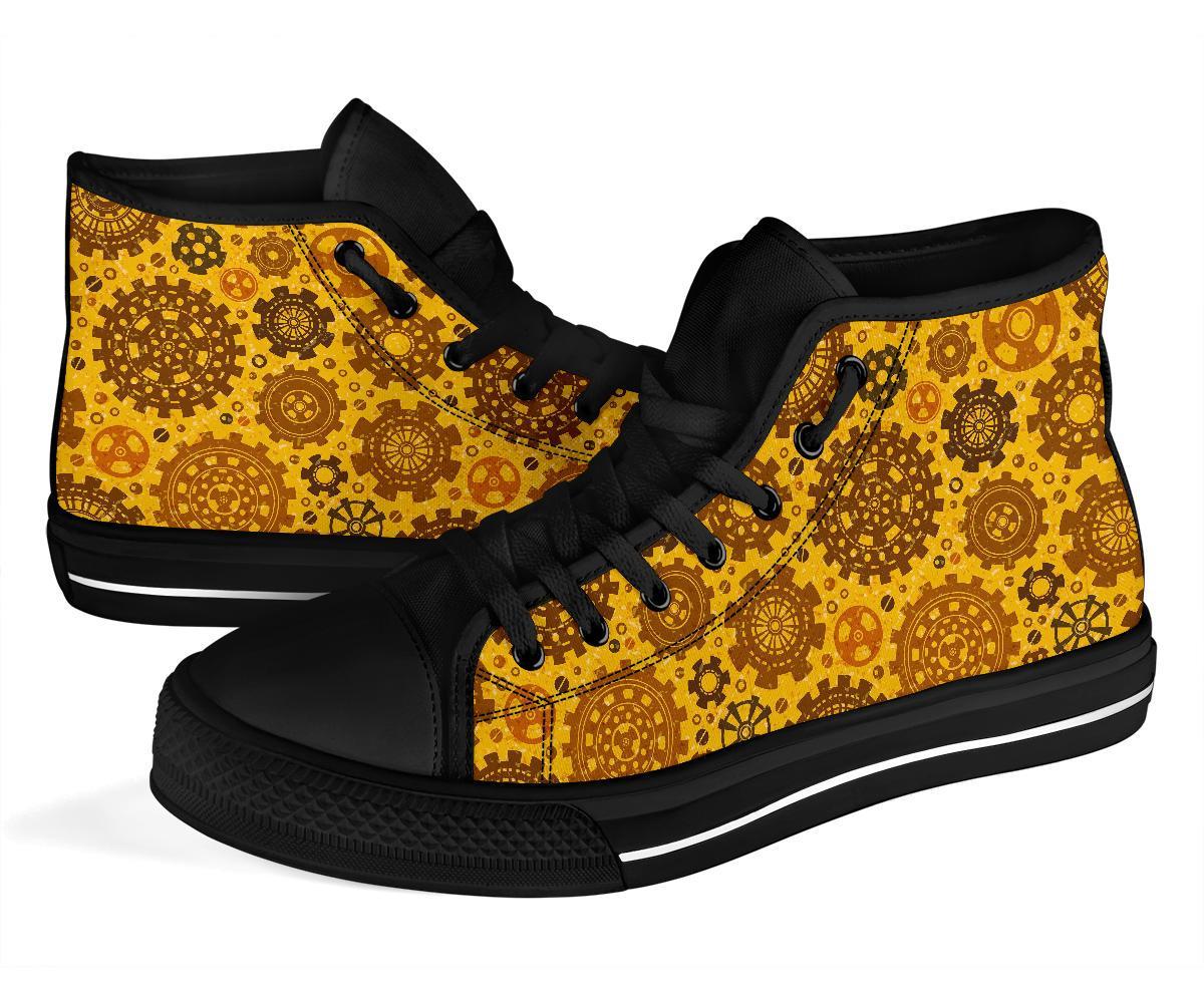 Steampunk Print Pattern Men Women's High Top Shoes-grizzshop